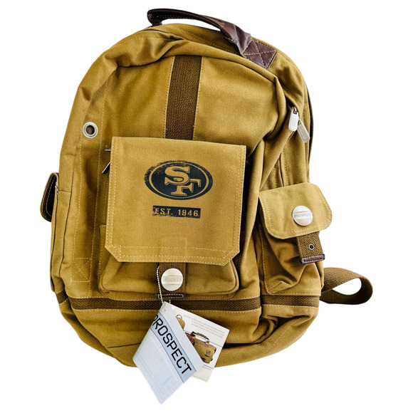 San Francisco 49ers Canvas Backapck NFL Bag Little Earth Prospect Green NWT READ